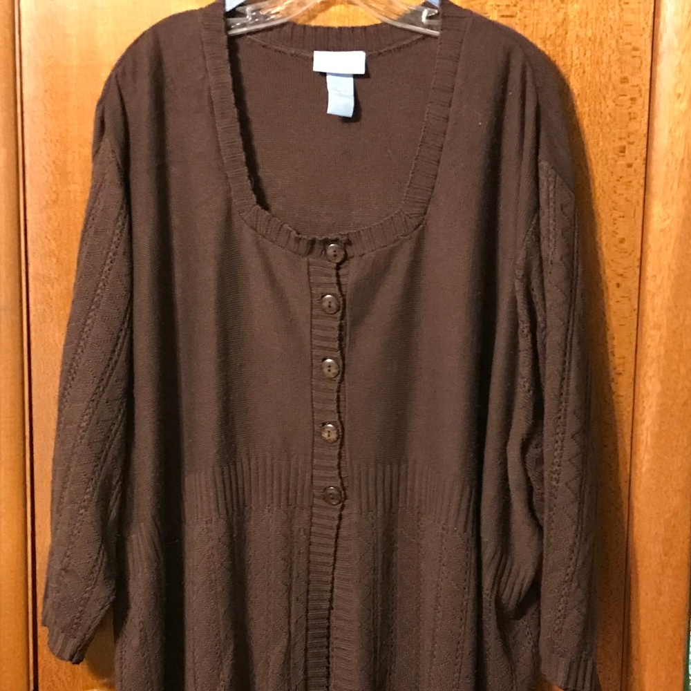 Brown plus size cardigan